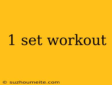 1 Set Workout