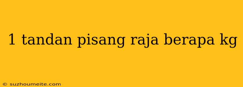 1 Tandan Pisang Raja Berapa Kg