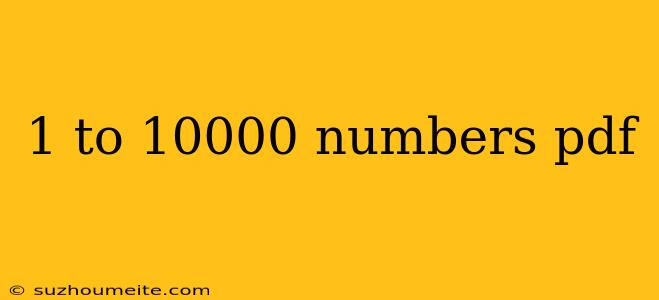 1 To 10000 Numbers Pdf