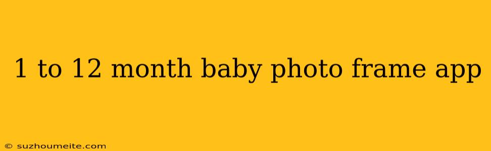 1 To 12 Month Baby Photo Frame App