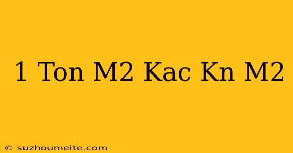 1 Ton/m2 Kaç Kn/m2