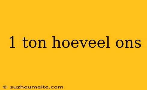 1 Ton Hoeveel Ons