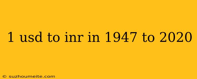 1 Usd To Inr In 1947 To 2020