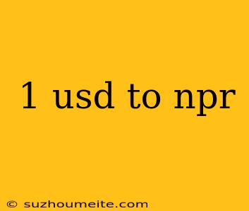 1 Usd To Npr