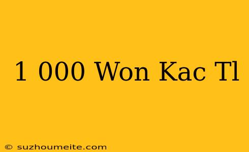 1.000 Won Kaç Tl