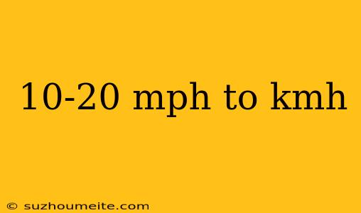 10-20 Mph To Kmh