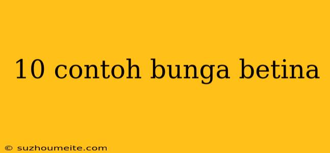 10 Contoh Bunga Betina