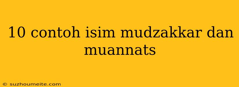 10 Contoh Isim Mudzakkar Dan Muannats