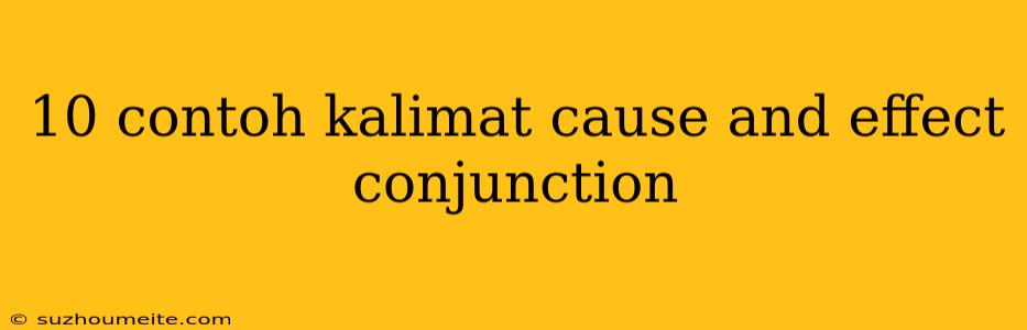 10 Contoh Kalimat Cause And Effect Conjunction