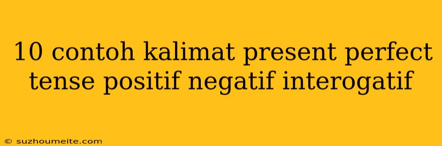 10 Contoh Kalimat Present Perfect Tense Positif Negatif Interogatif