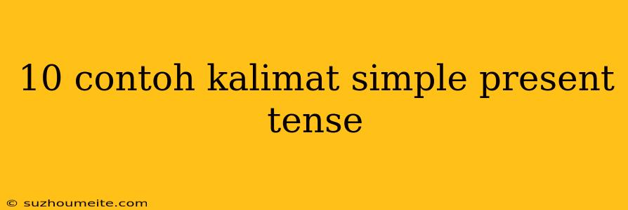 10 Contoh Kalimat Simple Present Tense