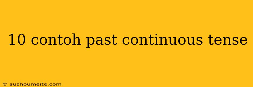 10 Contoh Past Continuous Tense