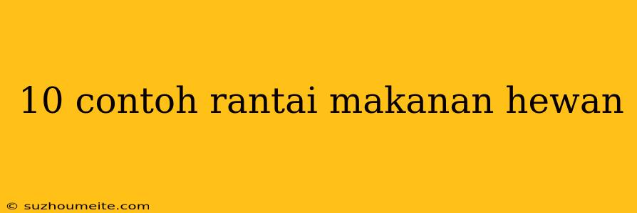 10 Contoh Rantai Makanan Hewan