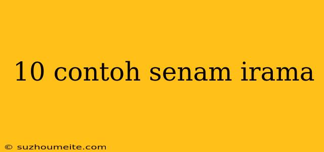 10 Contoh Senam Irama