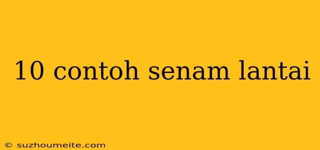 10 Contoh Senam Lantai