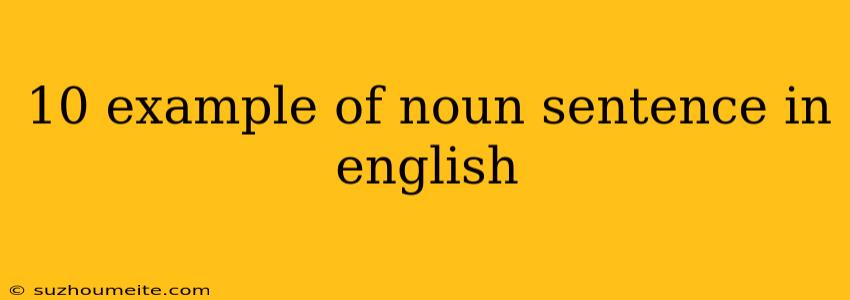 10 Example Of Noun Sentence In English