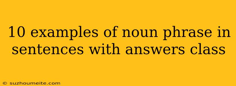 10 Examples Of Noun Phrase In Sentences With Answers Class