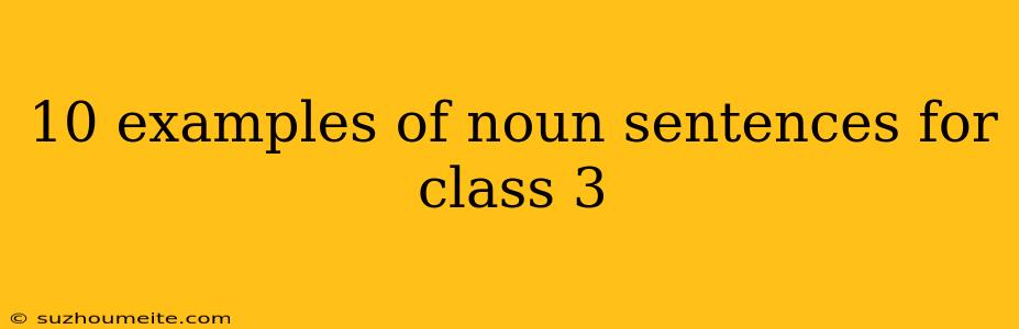 10 Examples Of Noun Sentences For Class 3