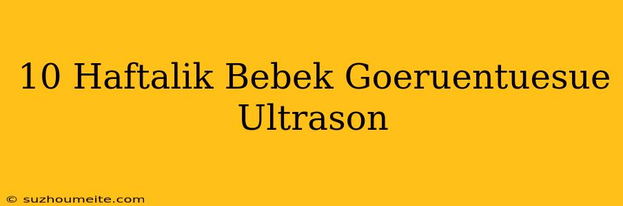 10 Haftalık Bebek Görüntüsü Ultrason