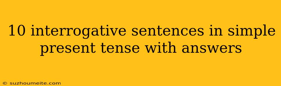 10 Interrogative Sentences In Simple Present Tense With Answers