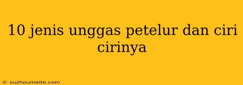 10 Jenis Unggas Petelur Dan Ciri Cirinya