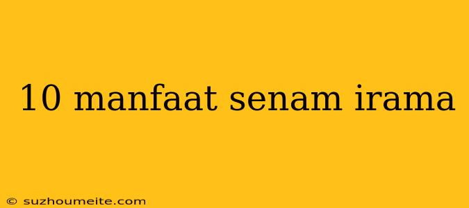 10 Manfaat Senam Irama