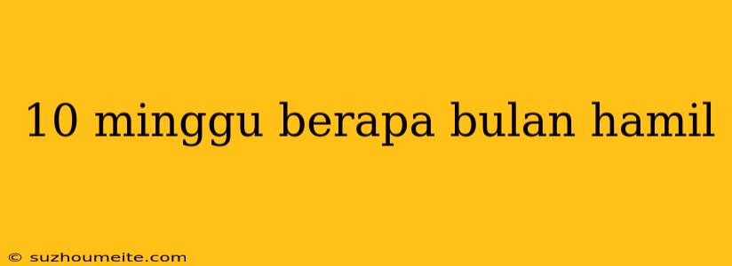 10 Minggu Berapa Bulan Hamil