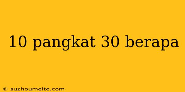 10 Pangkat 30 Berapa