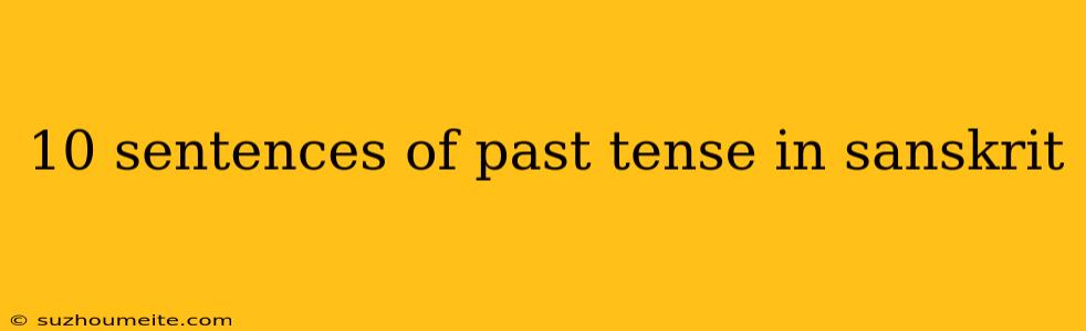 10 Sentences Of Past Tense In Sanskrit