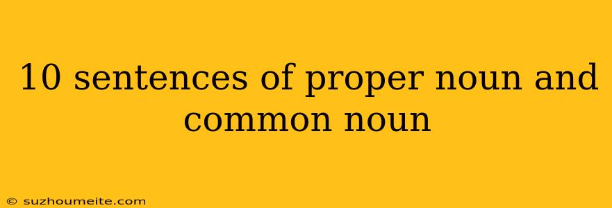 10 Sentences Of Proper Noun And Common Noun