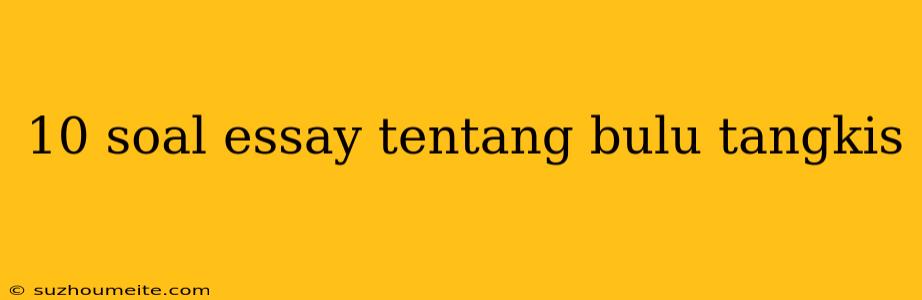 10 Soal Essay Tentang Bulu Tangkis