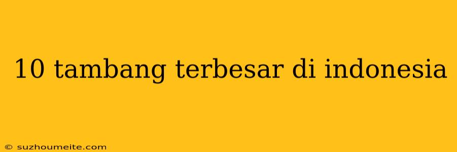 10 Tambang Terbesar Di Indonesia