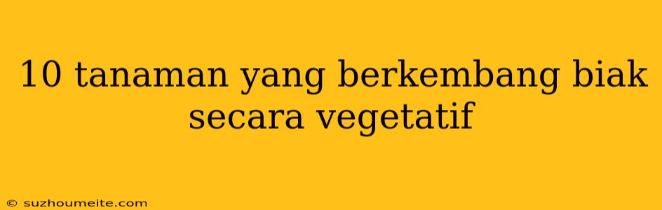 10 Tanaman Yang Berkembang Biak Secara Vegetatif