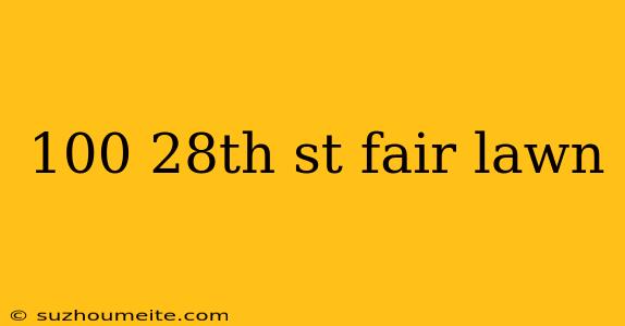 100 28th St Fair Lawn