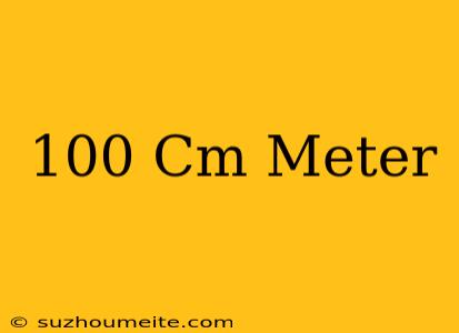 100 Cm = Meter