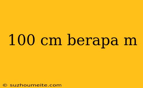 100 Cm Berapa M