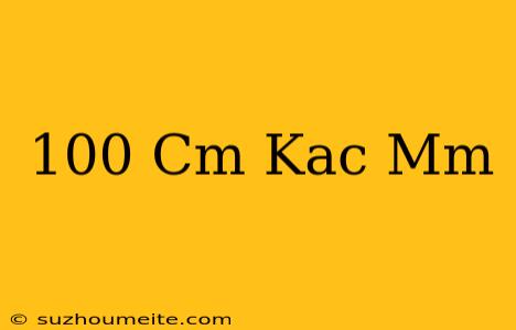 100 Cm Kaç Mm