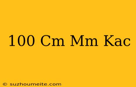 100 Cm Mm Kaç