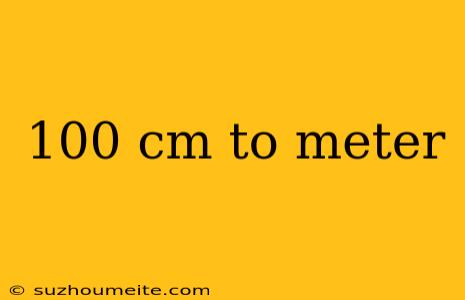 100 Cm To Meter