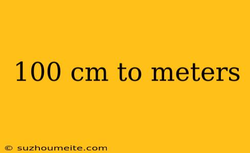 100 Cm To Meters