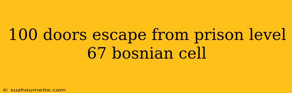 100 Doors Escape From Prison Level 67 Bosnian Cell