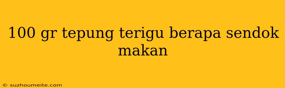 100 Gr Tepung Terigu Berapa Sendok Makan