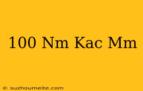 100 Nm Kaç Mm