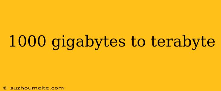 1000 Gigabytes To Terabyte