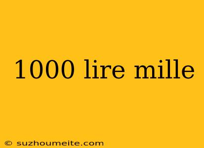 1000 Lire Mille