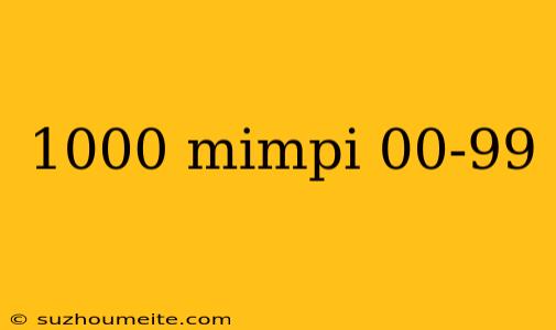 1000 Mimpi 00-99