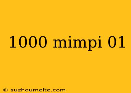 1000 Mimpi 01