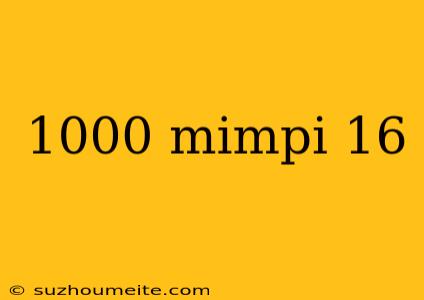 1000 Mimpi 16