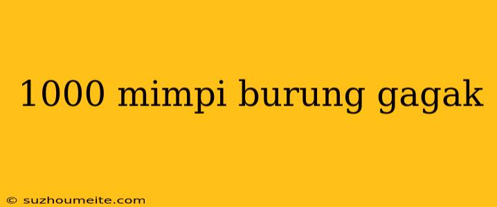 1000 Mimpi Burung Gagak