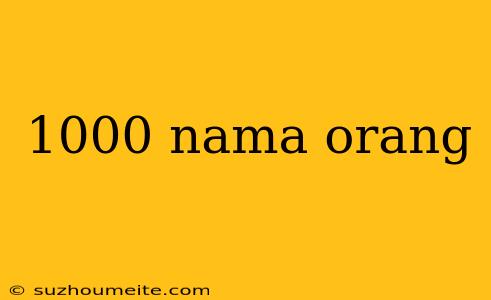 1000 Nama Orang